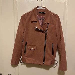 Missguided faux suede leather jacket